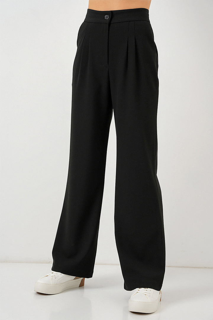 BGD Women High Waist Palazzo Pants - Deep Black - Mugnano di Napoli