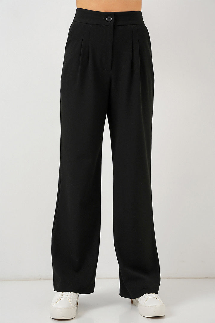 BGD Women High Waist Palazzo Pants - Deep Black - Mugnano di Napoli