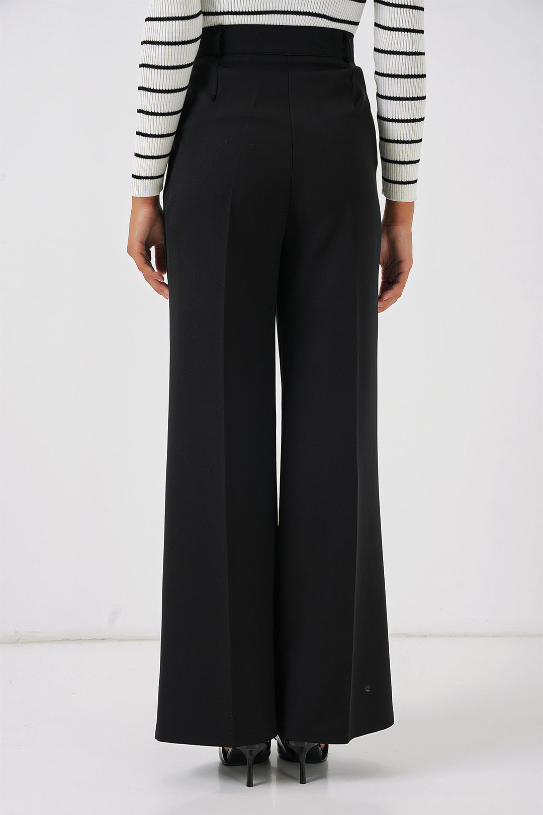 BGD Women Wide Leg Fabric Pants - Black - Bognor Regis