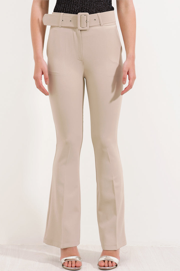 BGD Women Spanish Flared High-Waisted Pants - Beige - Vila Franca de Xira