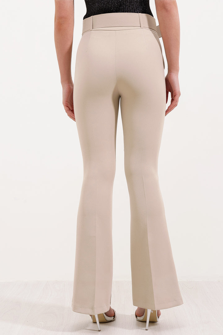 BGD Women Spanish Flared High-Waisted Pants - Beige - Vila Franca de Xira