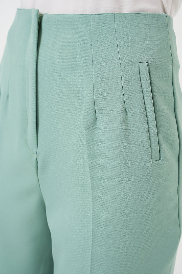 BGD Women High Waist Fabric Pants - Mint - Isla
