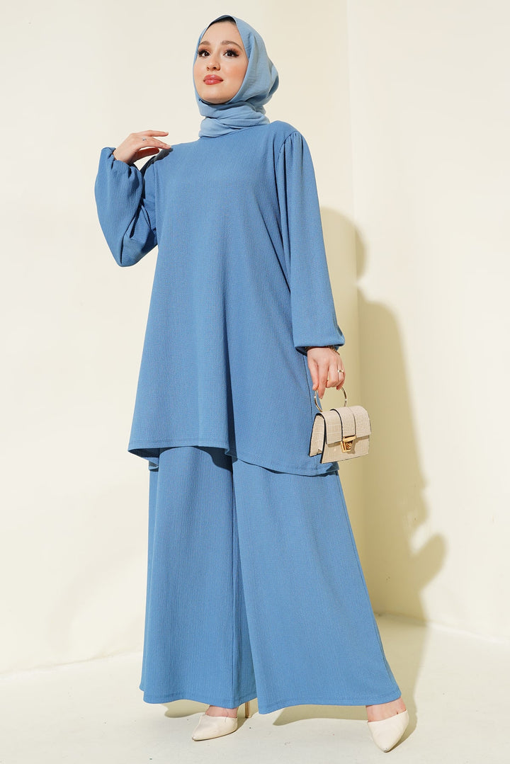 BGD Women Woman Indigo Tunic Pants Top Set 6663 - Charlottetown