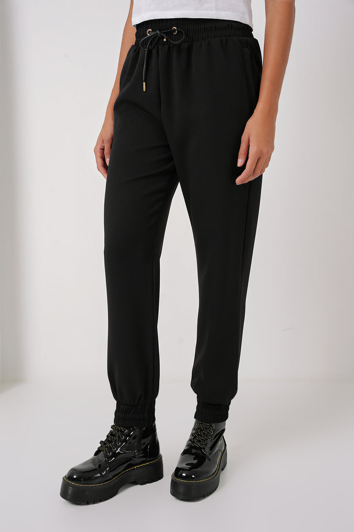 BGD Women Elasticated Sweatpants - Black - Deerfield Beach