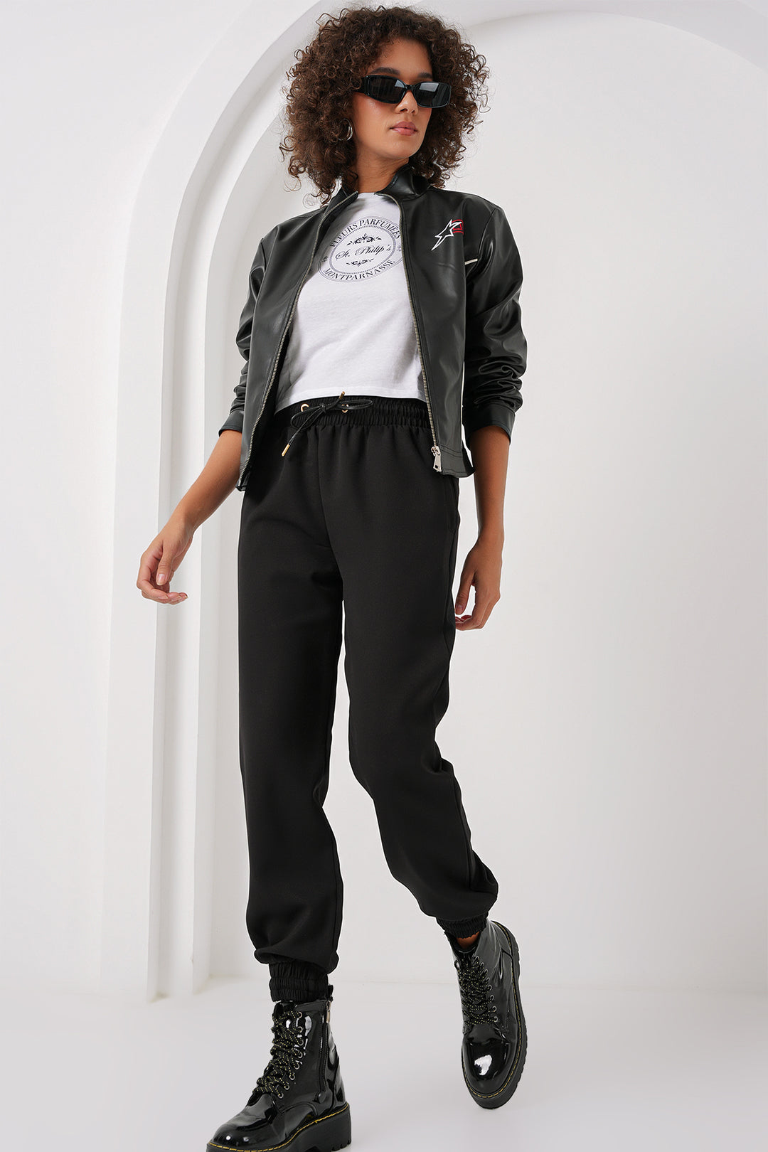 BGD Women Elasticated Sweatpants - Black - Deerfield Beach