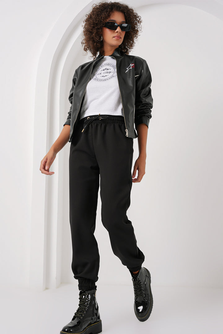 BGD Women Elasticated Sweatpants - Black - Deerfield Beach