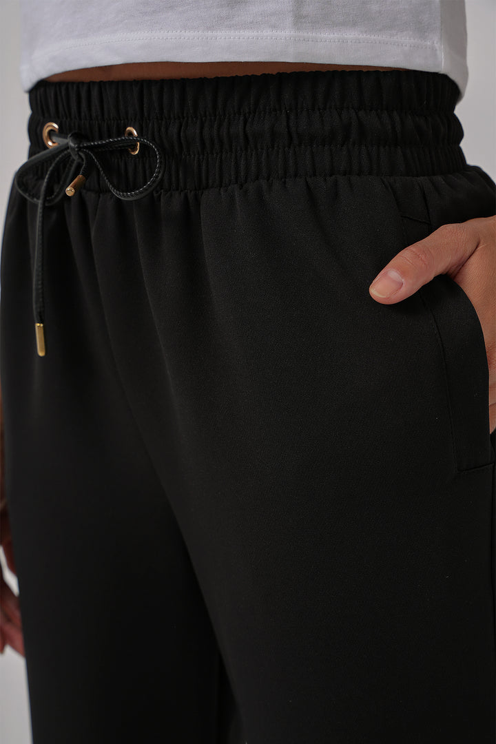 BGD Women Elasticated Sweatpants - Black - Deerfield Beach