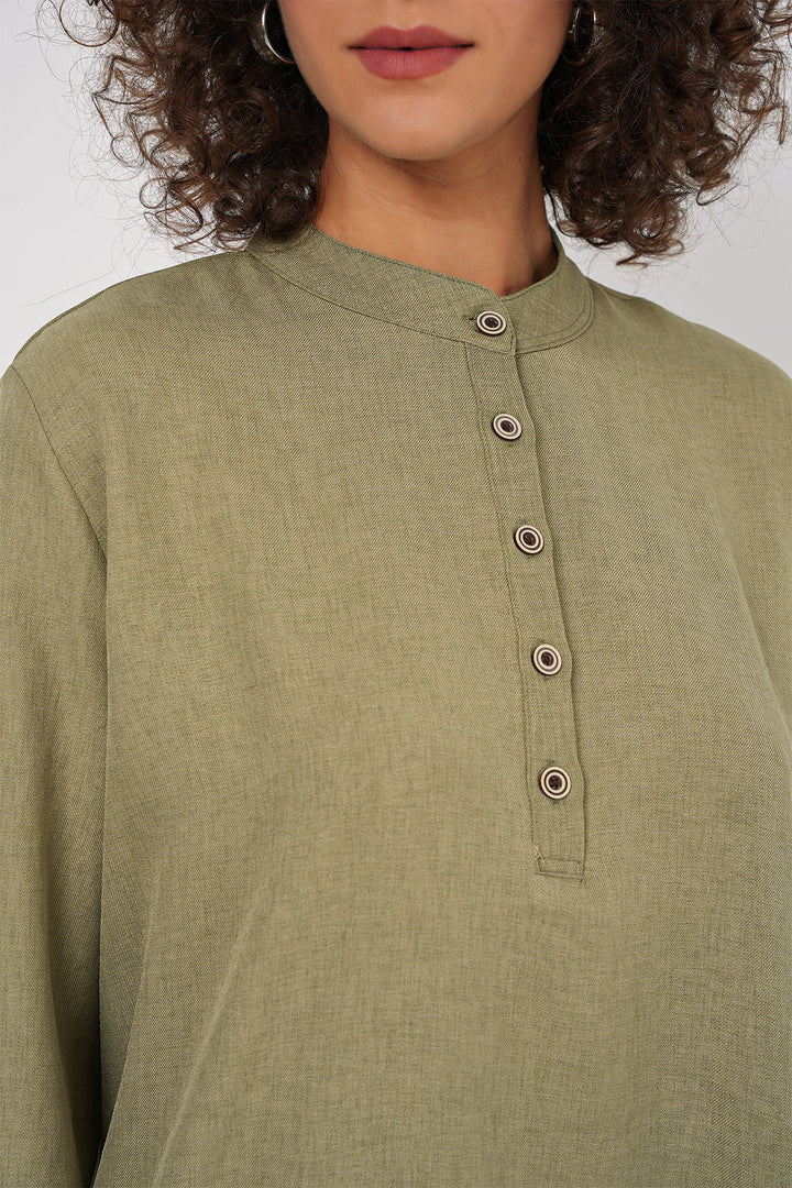 BGD Women Linen Tunic Pants Set - Çağla - Sfântu-Gheorghe