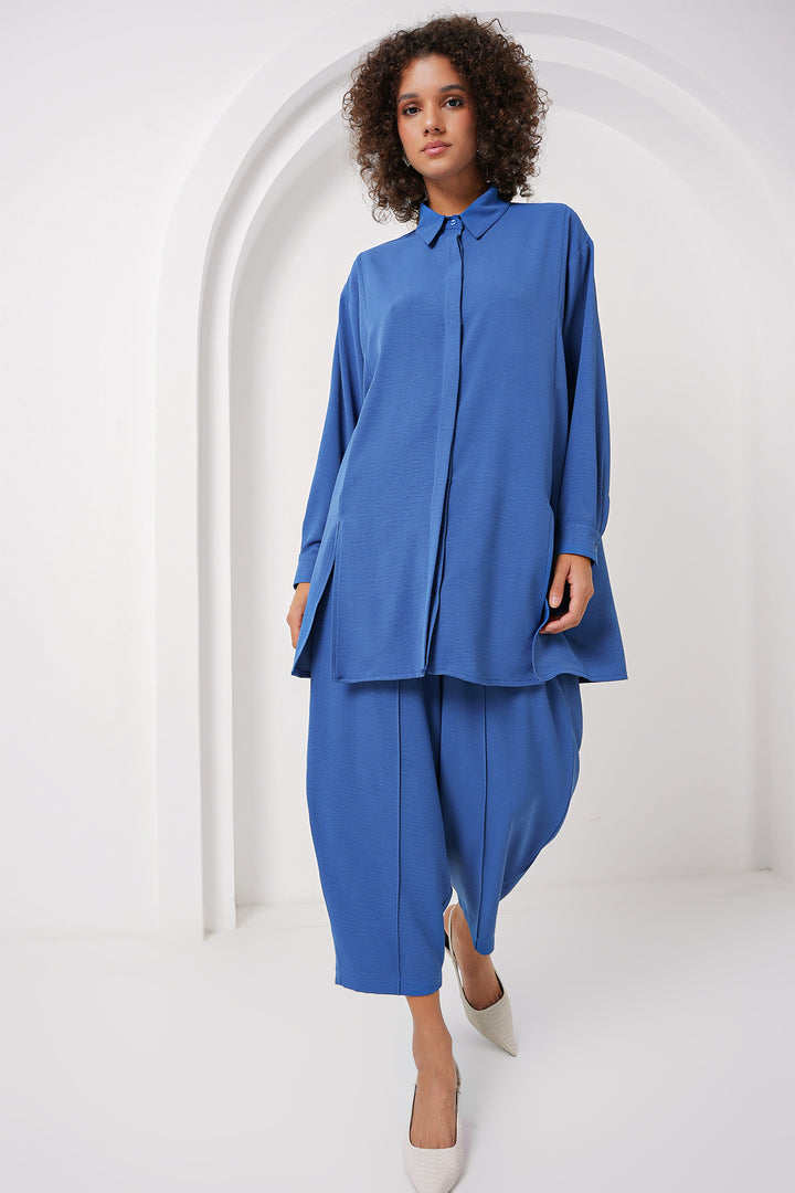 BGD Women Long Tunic Pants Set - Indigo - San Bernardino