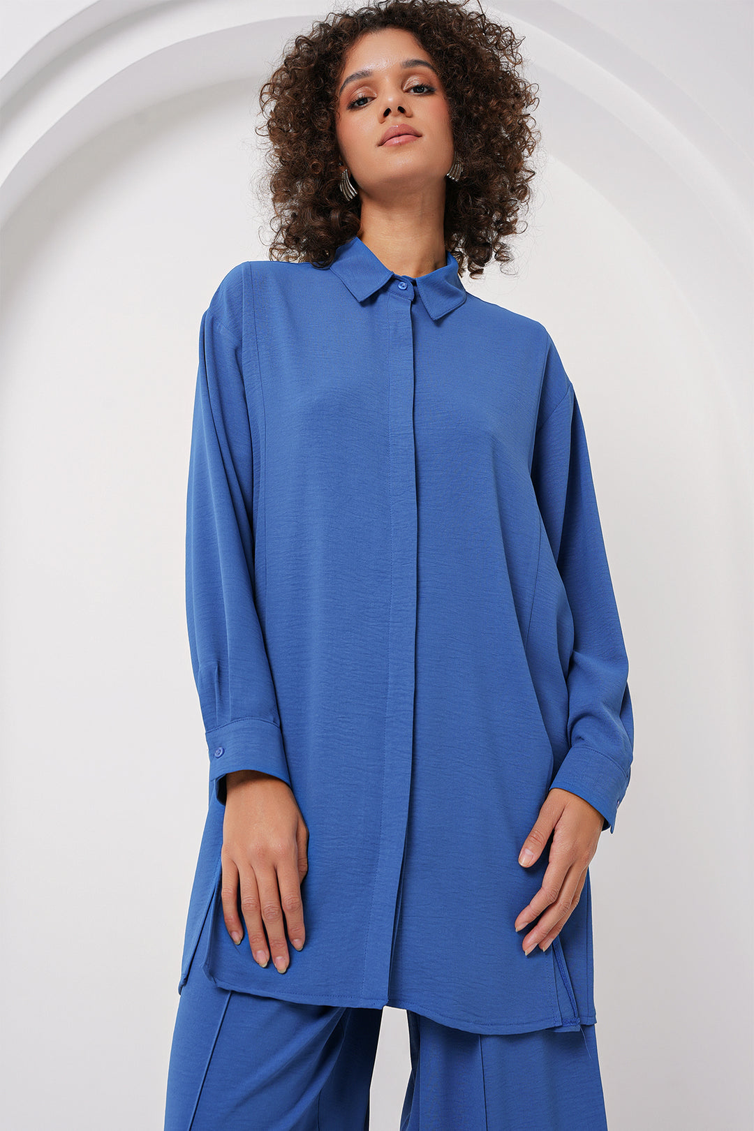 BGD Women Long Tunic Pants Set - Indigo - San Bernardino