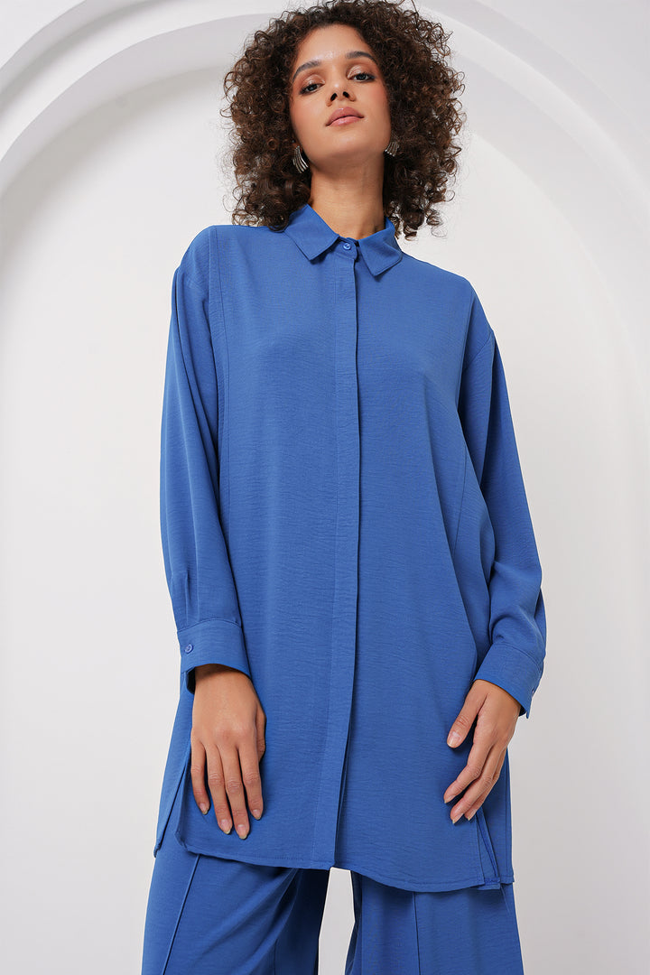 BGD Women Long Tunic Pants Set - Indigo - San Bernardino