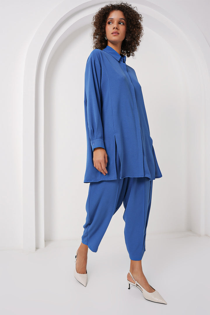 BGD Women Long Tunic Pants Set - Indigo - San Bernardino