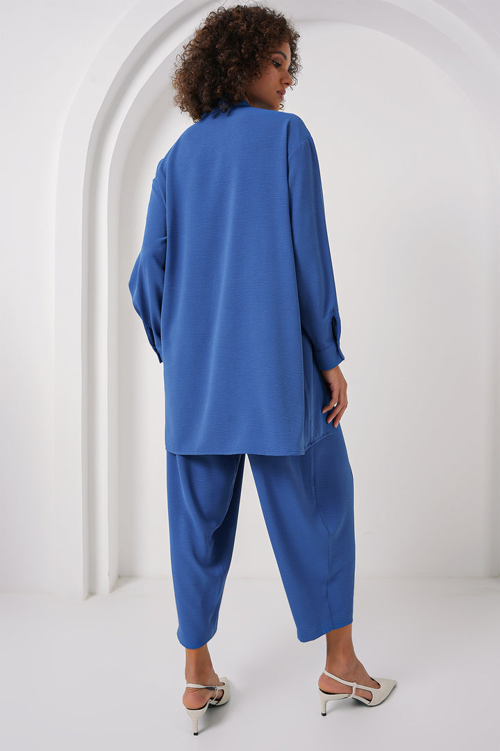 BGD Women Long Tunic Pants Set - Indigo - San Bernardino