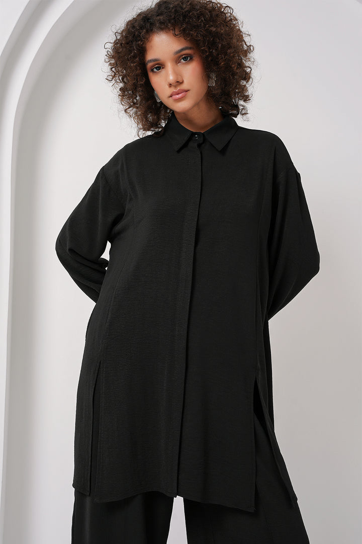 BGD Women Long Tunic Pants Set - Black - Navapolatsk