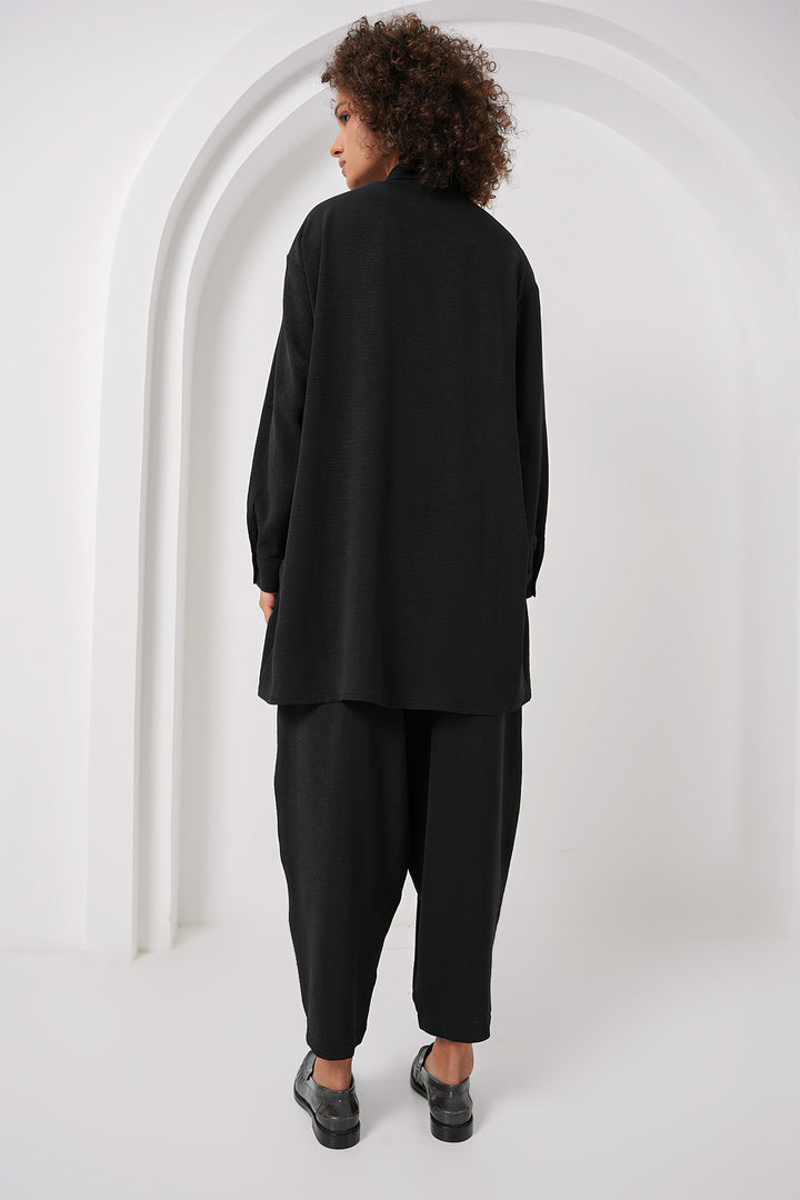 BGD Women Long Tunic Pants Set - Black - Navapolatsk