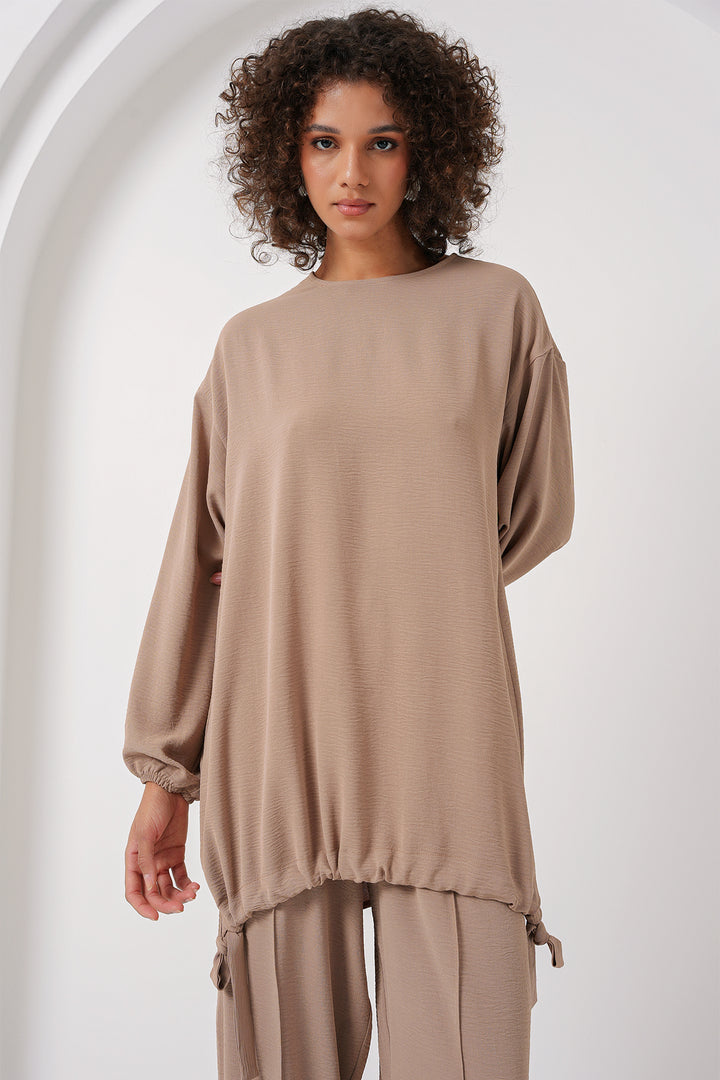 BGD Women Tunic Pants Set - Beige - Alcoy