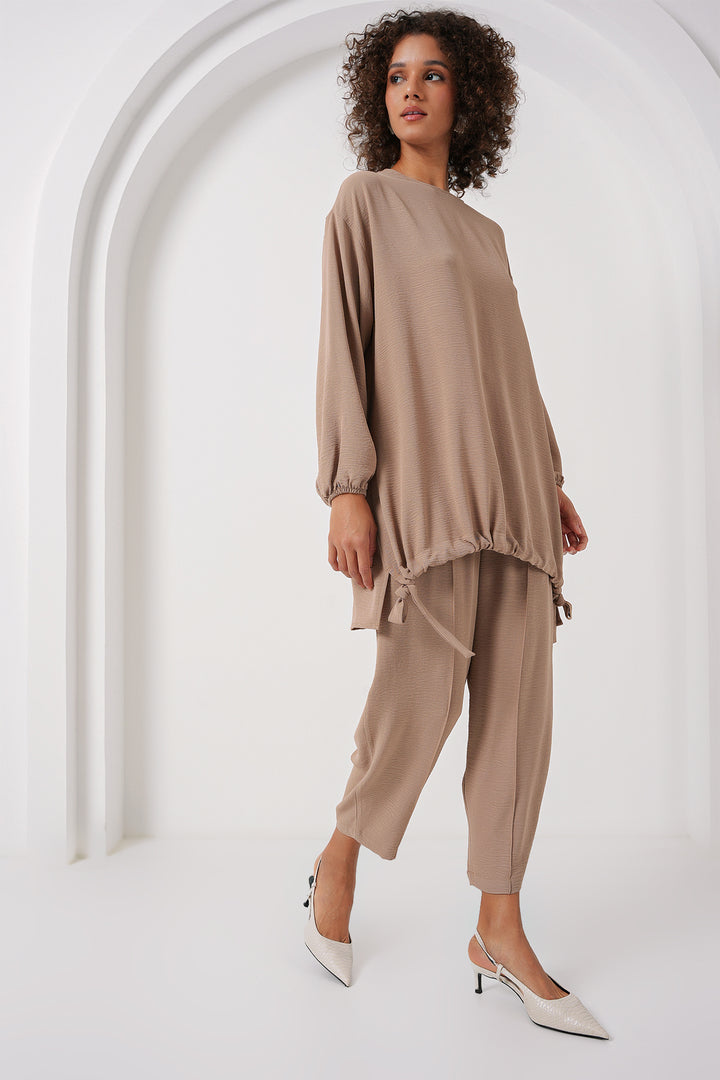 BGD Women Tunic Pants Set - Beige - Alcoy