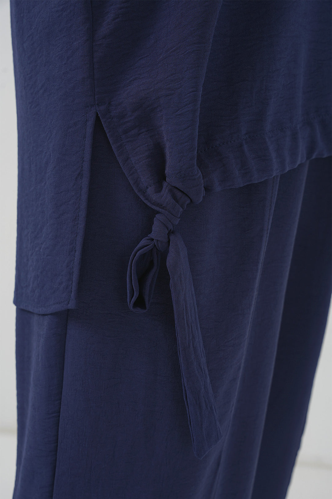 BGD Women Tunic Pants Set - Navy Blue - White Rock