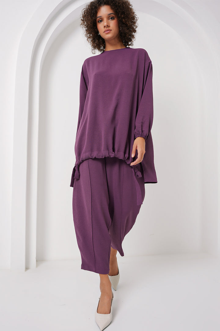BGD Women Tunic Pants Set - Purple - Villaflores