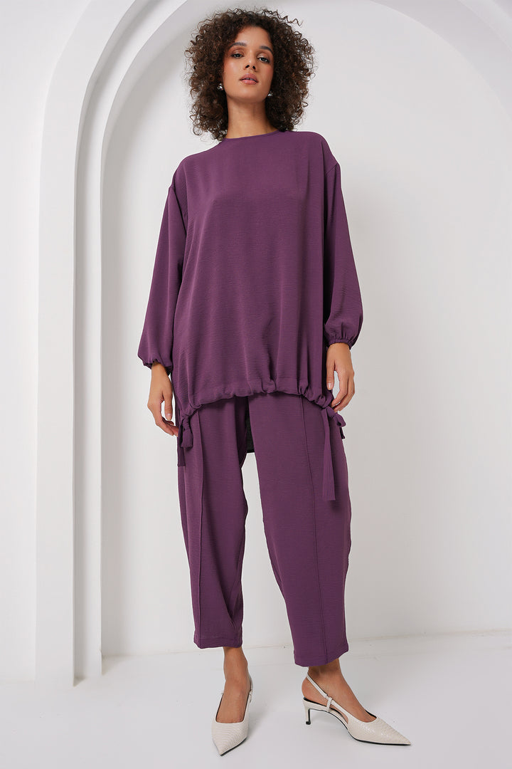 BGD Women Tunic Pants Set - Purple - Villaflores