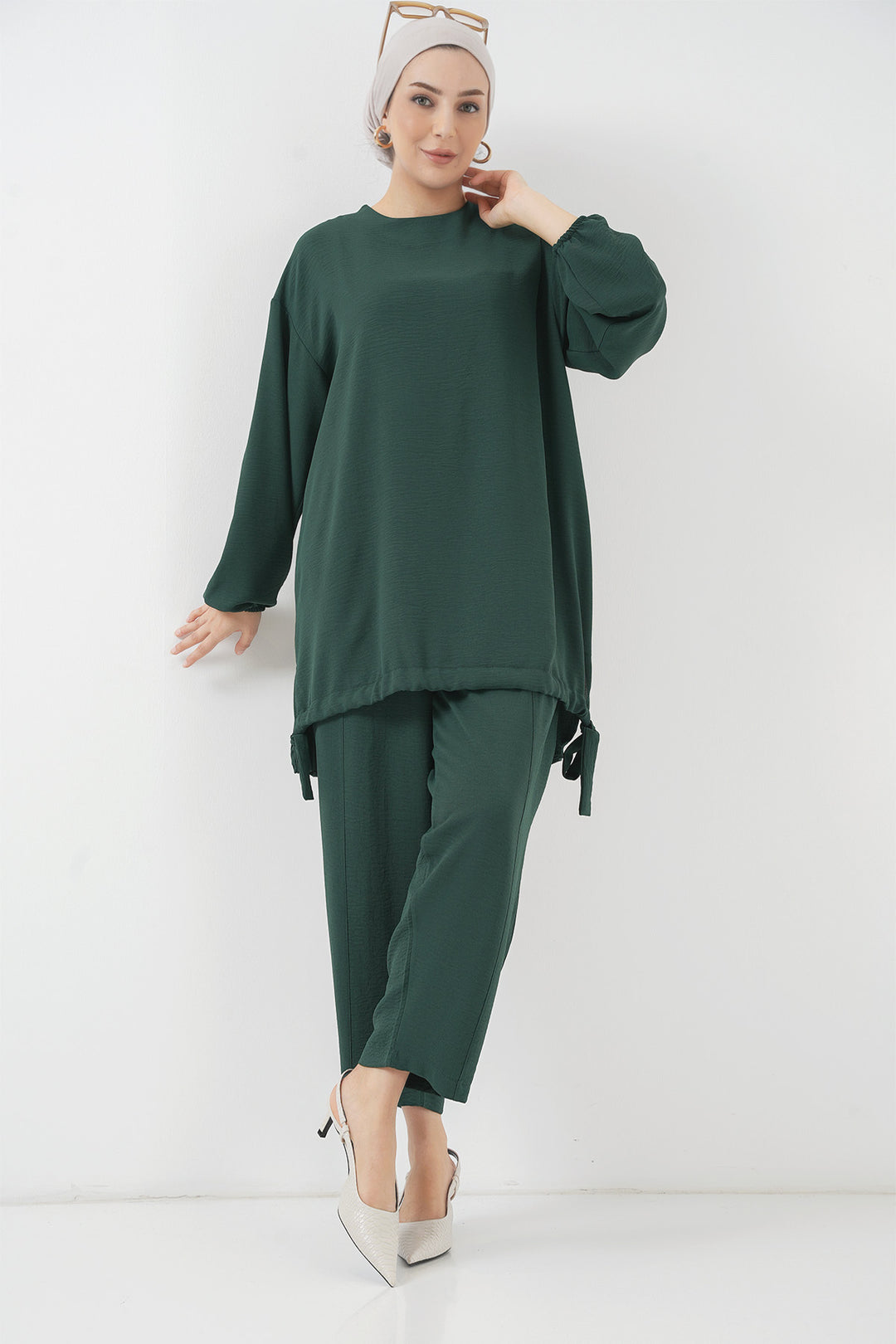 BGD Women Tunic Pants Set - Emerald Green - Parma