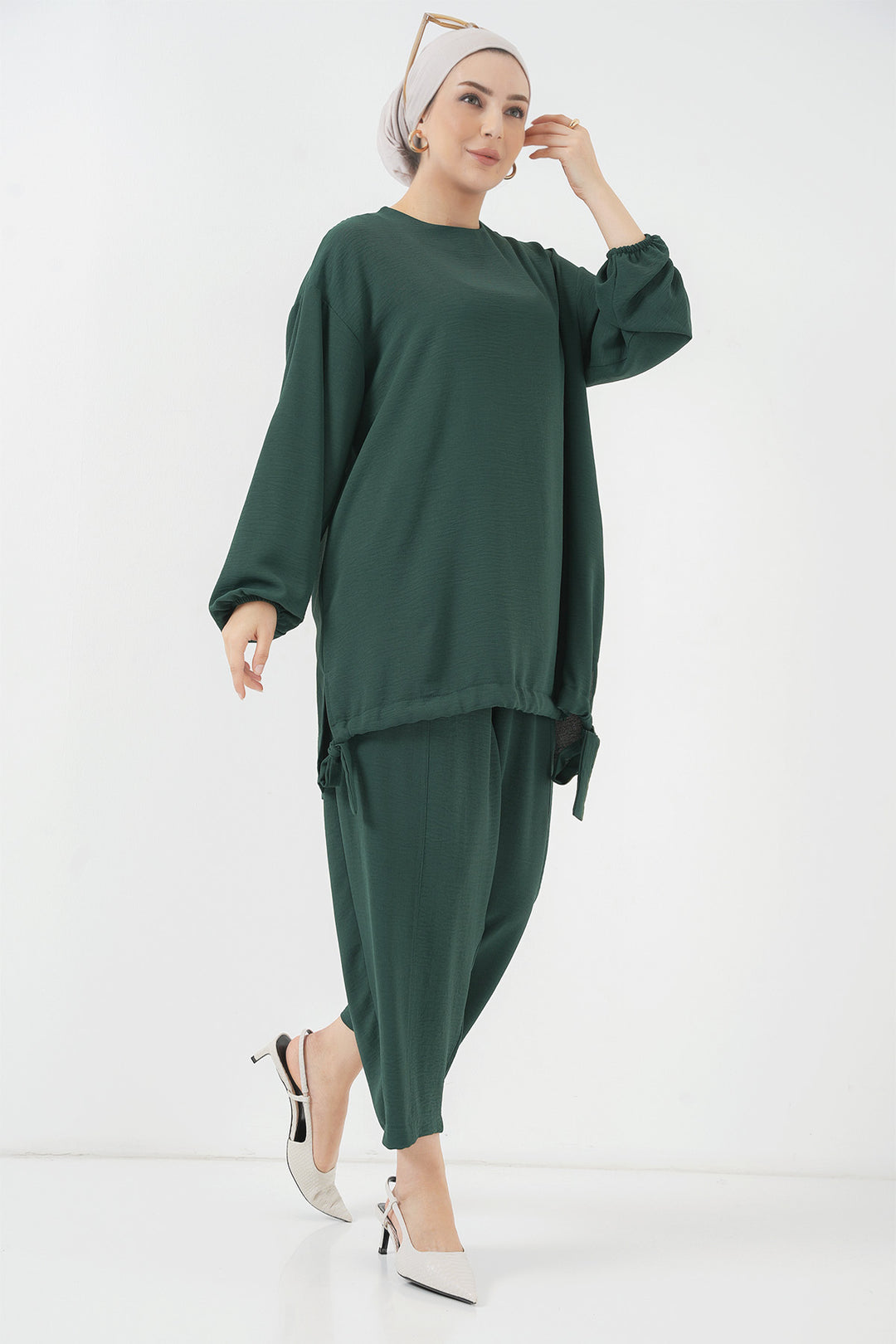 BGD Women Tunic Pants Set - Emerald Green - Parma