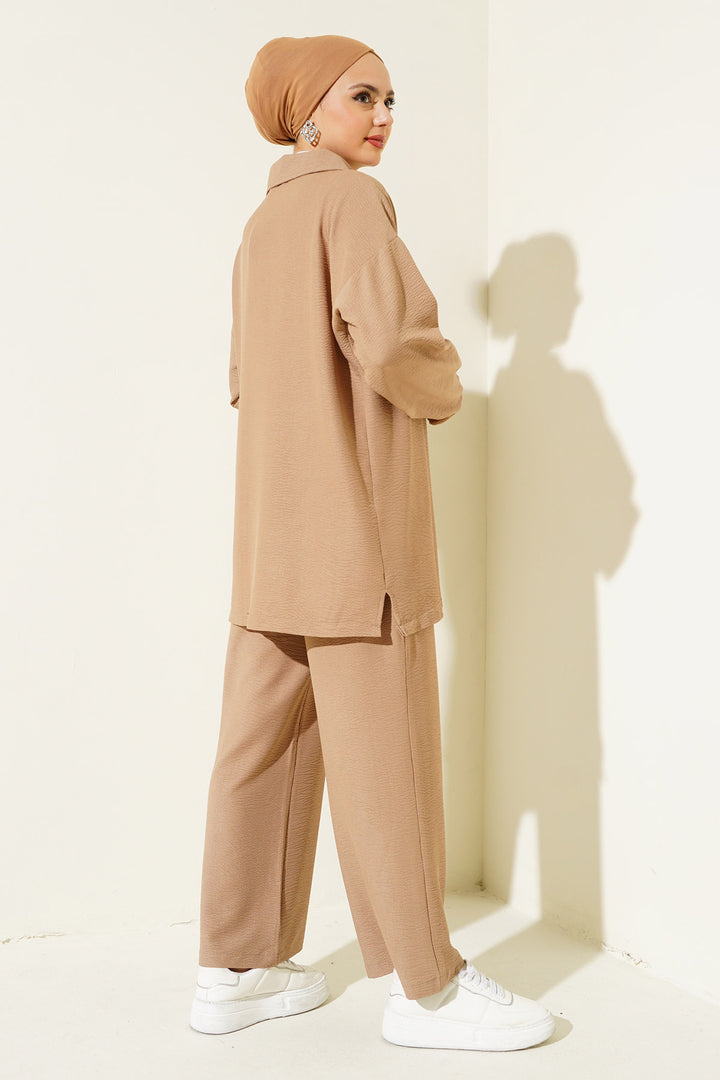 BGD Women Wide Leg Pants Tunic Set - Biscuit - Pärnu