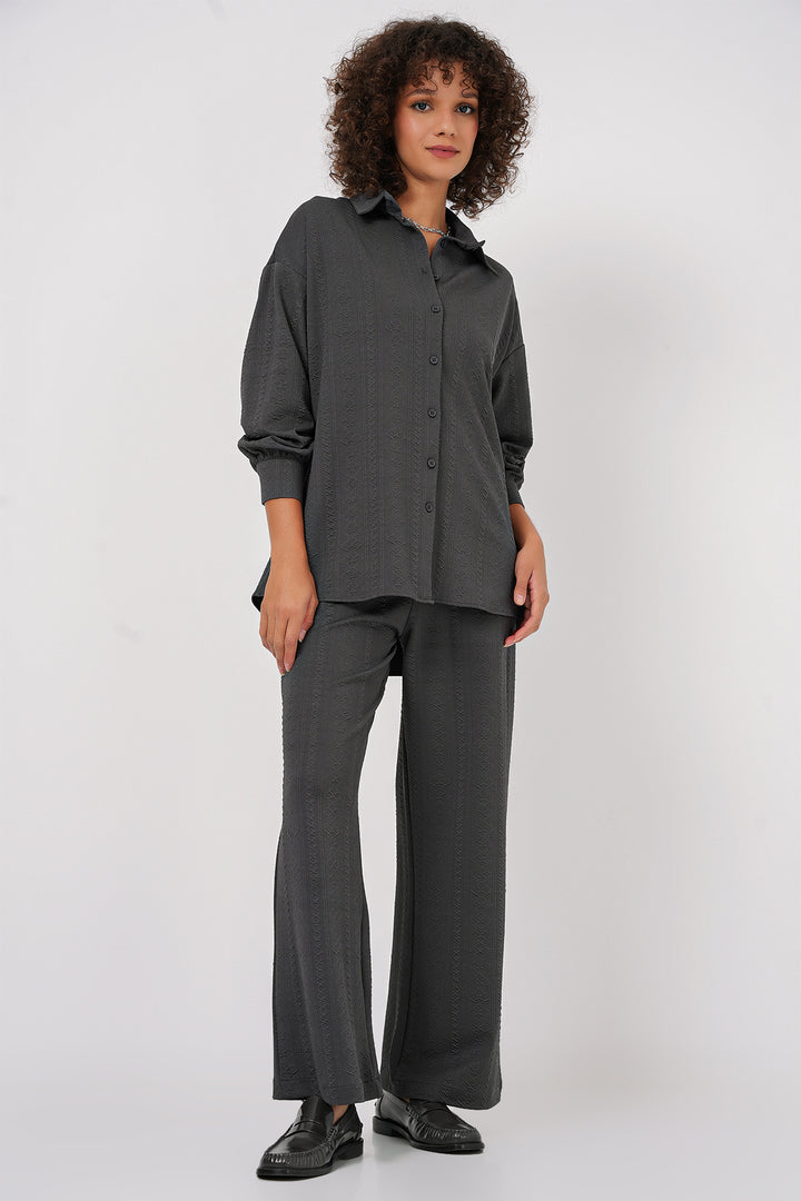 BGD Women Shirt Trousers Suit - Anthracite - Seixal