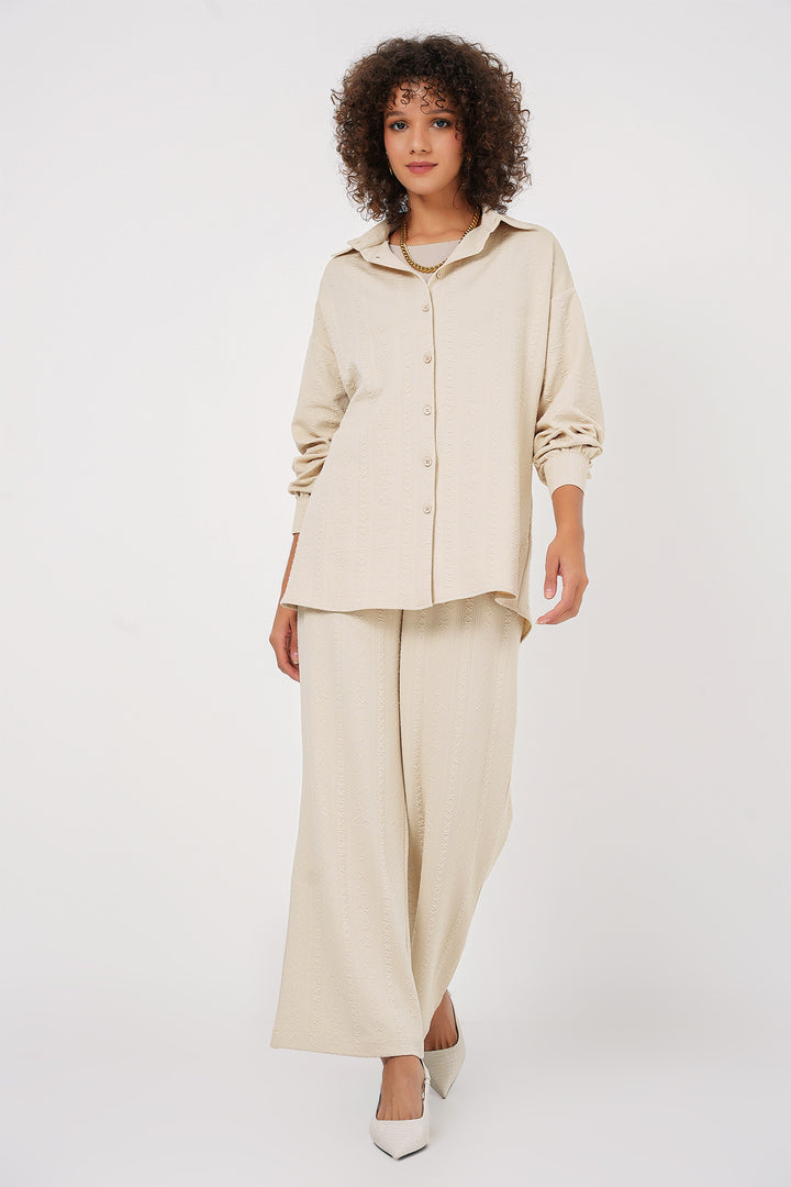 BGD Women Shirt Trousers Suit - Cream - Northcote