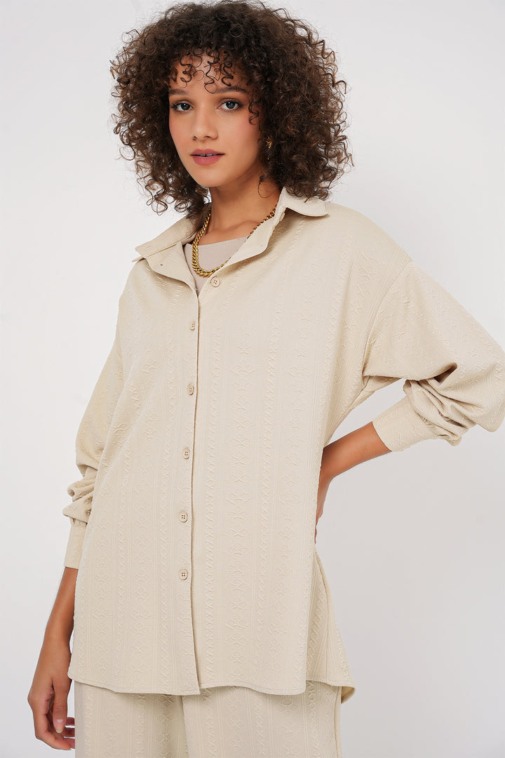 BGD Women Shirt Trousers Suit - Cream - Northcote