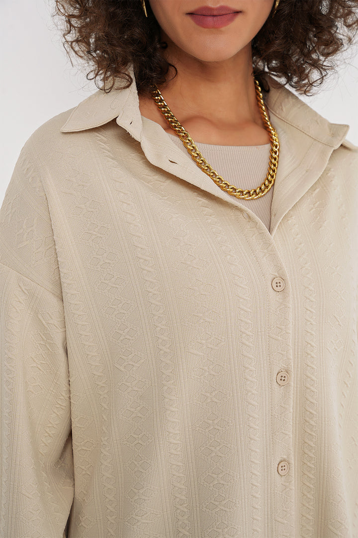 BGD Women Shirt Trousers Suit - Cream - Northcote