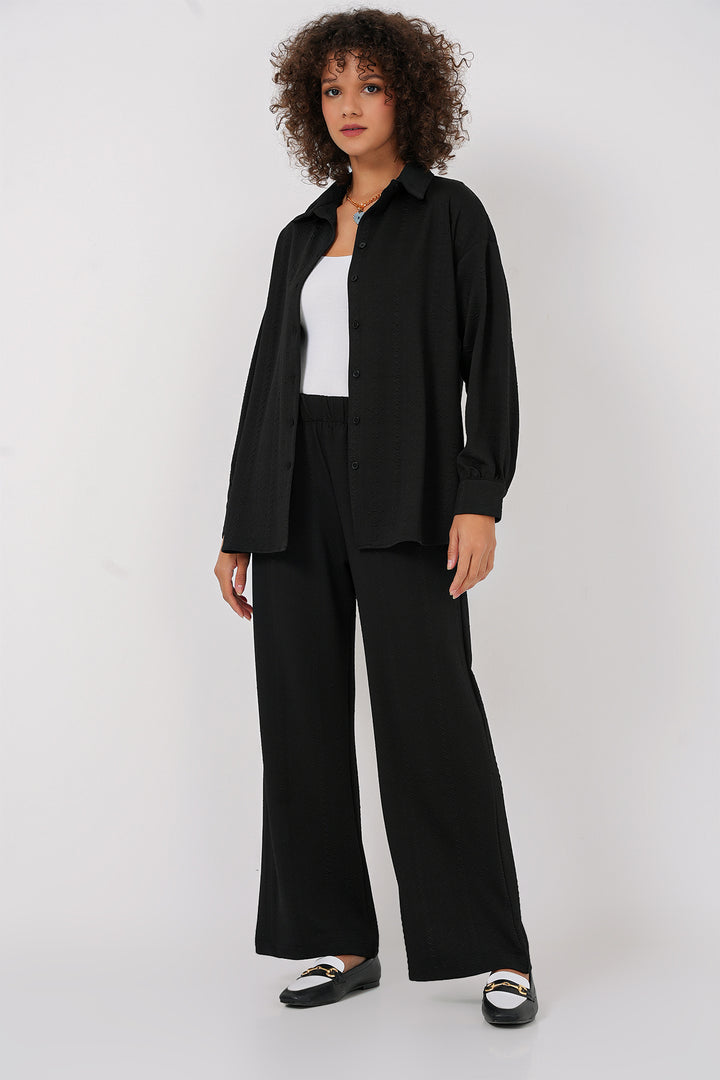 BGD Women Shirt Pants Suit - Black - Boucherville