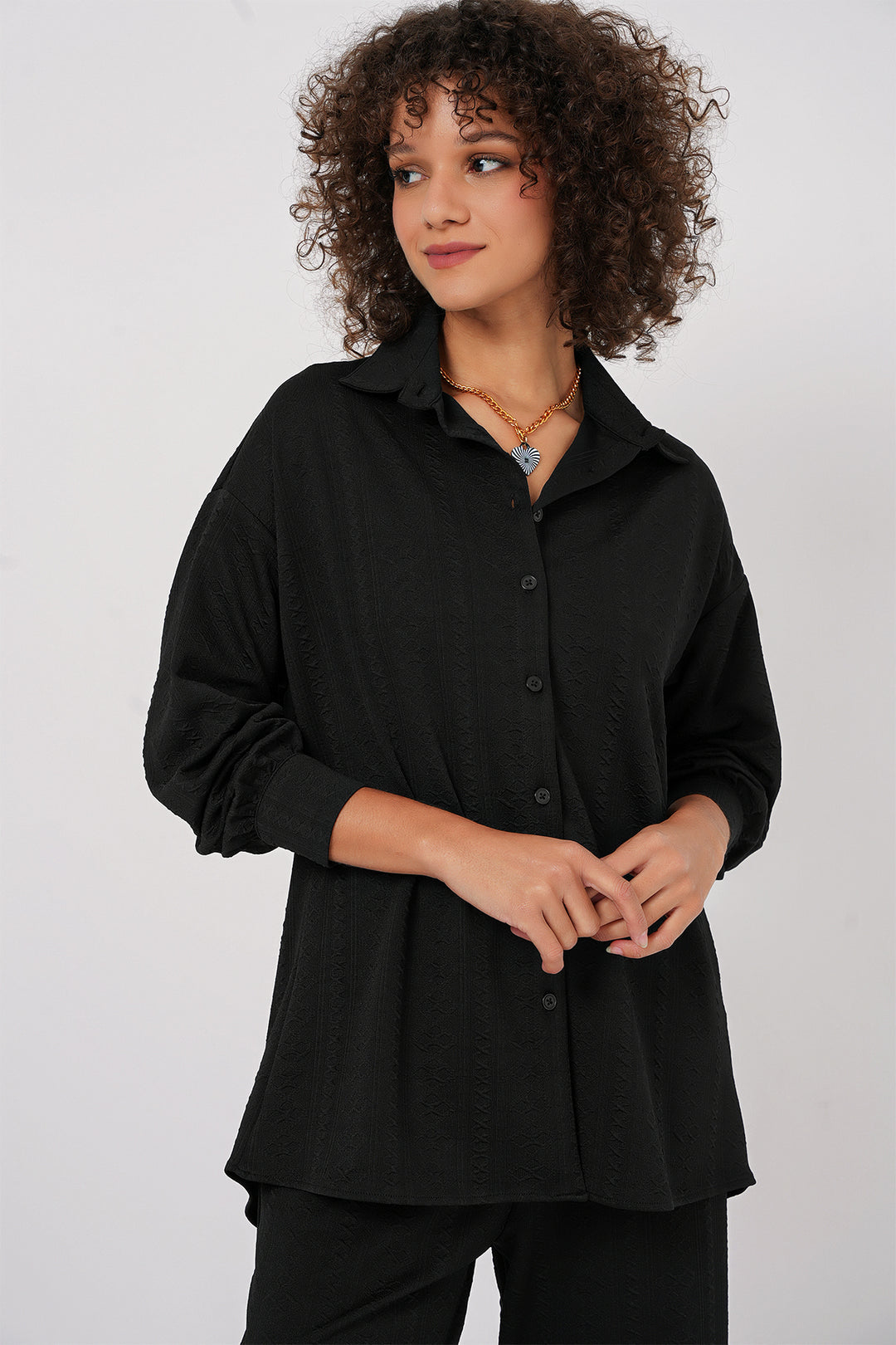 BGD Women Shirt Pants Suit - Black - Boucherville