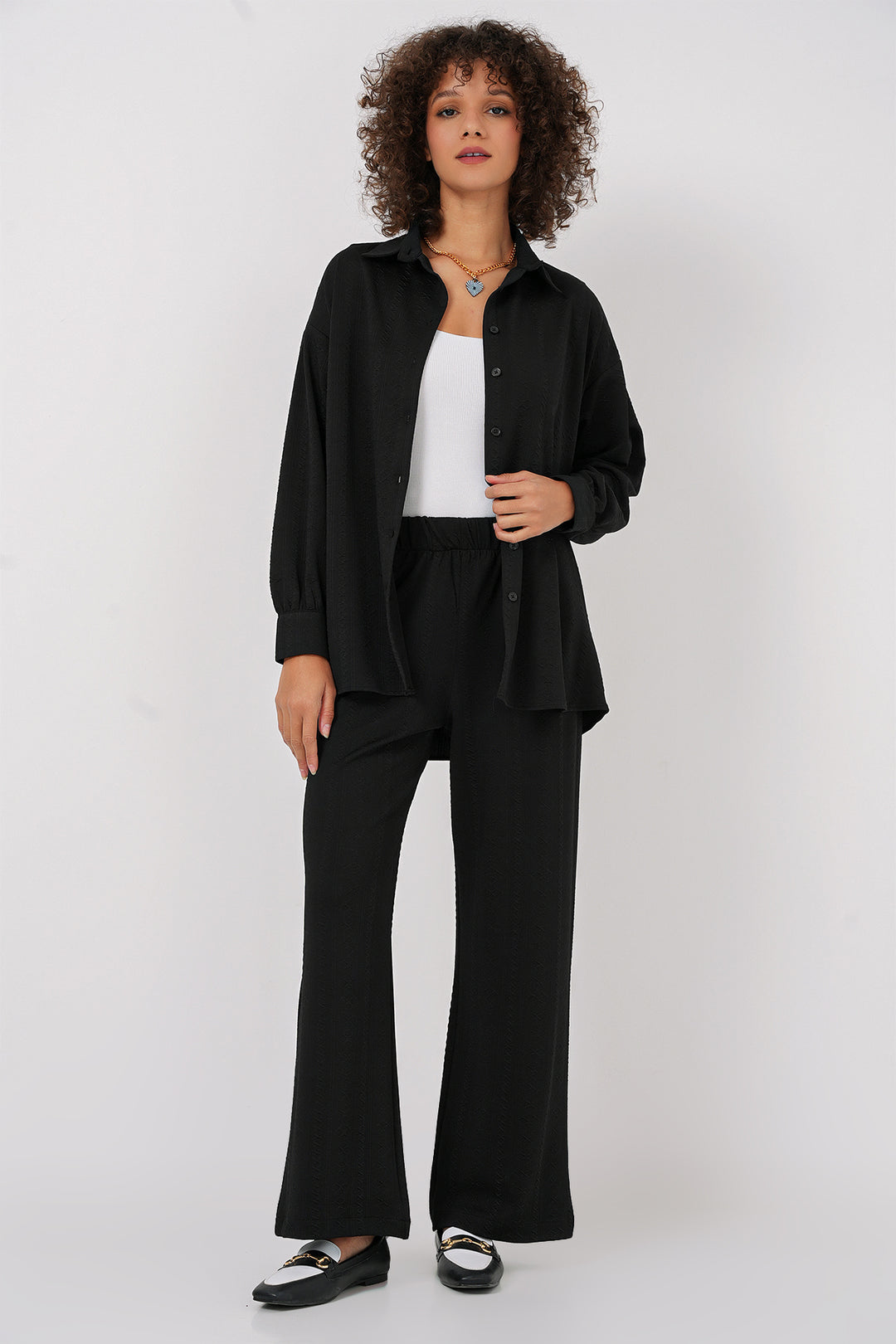 BGD Women Shirt Pants Suit - Black - Boucherville