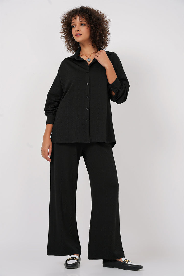 BGD Women Shirt Pants Suit - Black - Boucherville