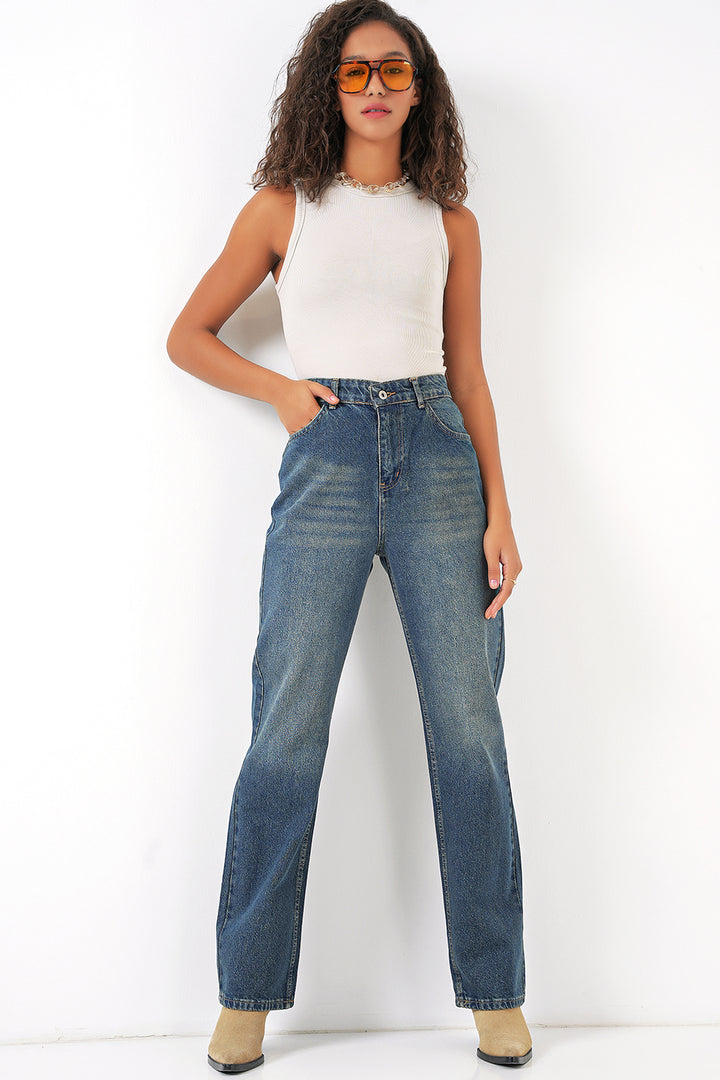 BGD Women Wide Leg Denim Pants - Indigo - Bilbao