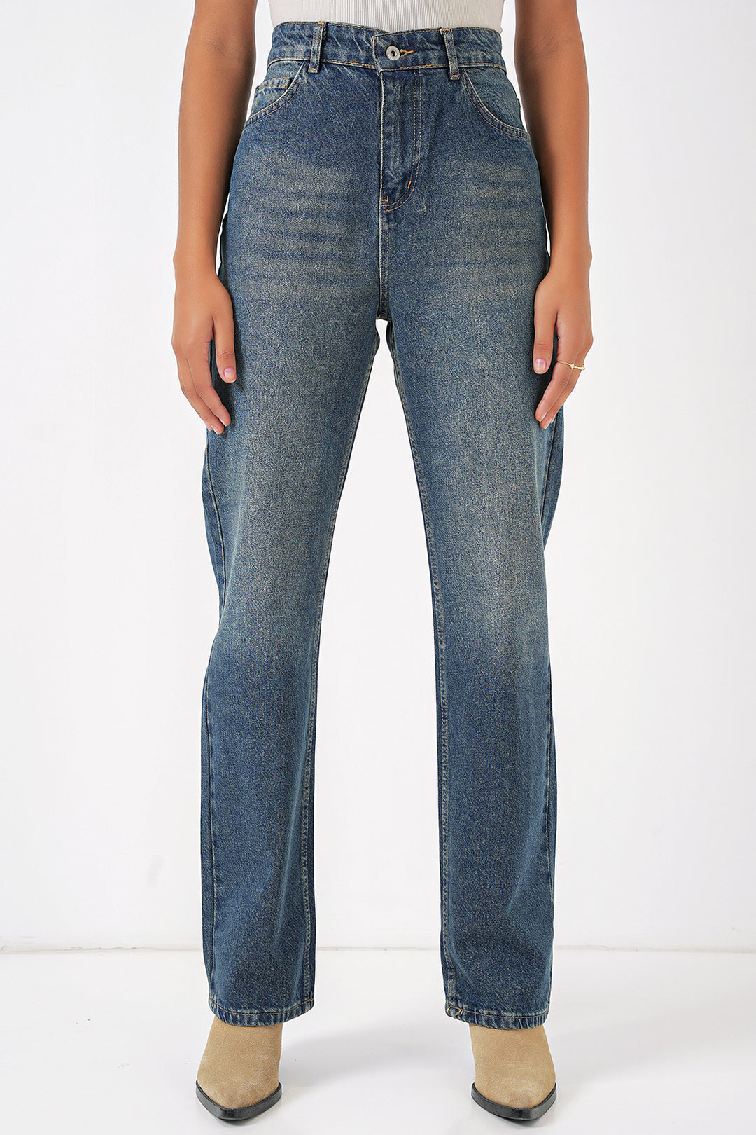 BGD Women Wide Leg Denim Pants - Indigo - Bilbao