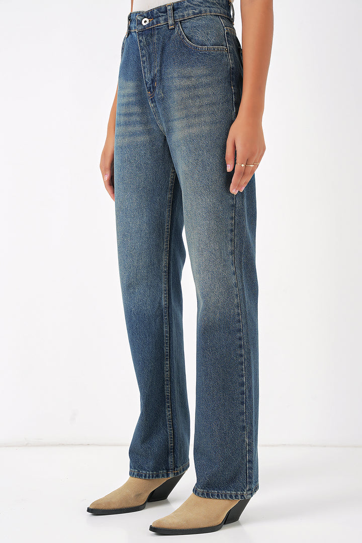 BGD Women Wide Leg Denim Pants - Indigo - Bilbao