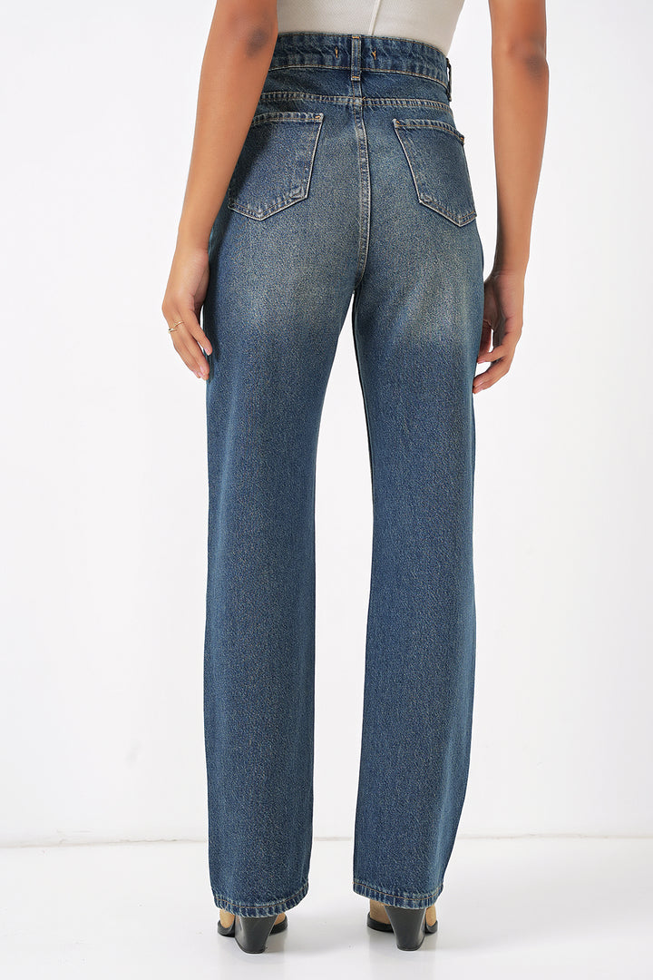 BGD Women Wide Leg Denim Pants - Indigo - Bilbao