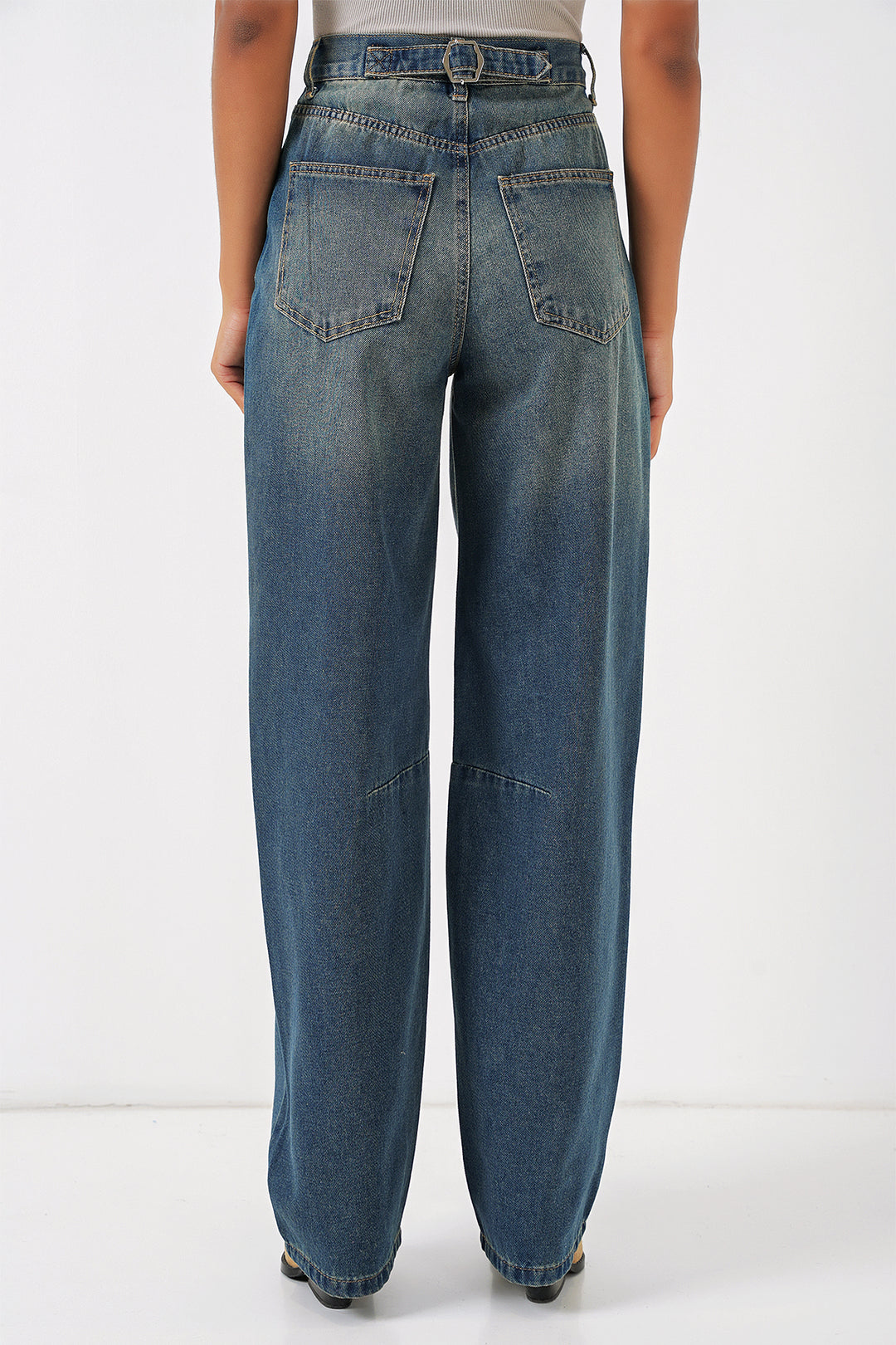 BGD Women Women's High Waist Baggy Jeans - Indigo - Courtenay