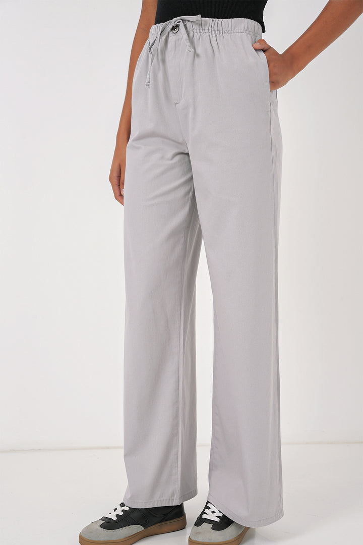 BGD Women Women's Wide Leg High Waisted Pants - Grey - Camberley