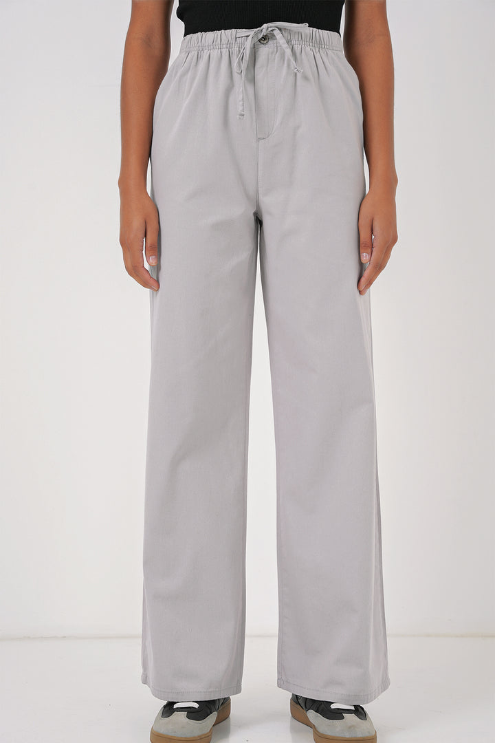 BGD Women Women's Wide Leg High Waisted Pants - Grey - Camberley