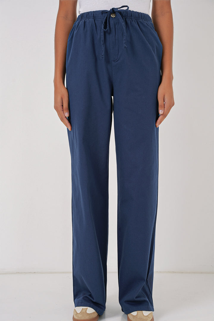 BGD Women Women's Wide Leg High Waisted Pants - Indigo - Eindhoven