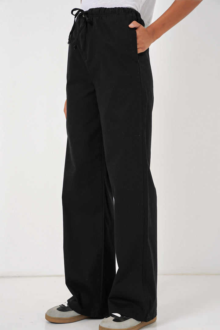 BGD Women Women's Wide Leg High Waisted Pants - Black - Ostend