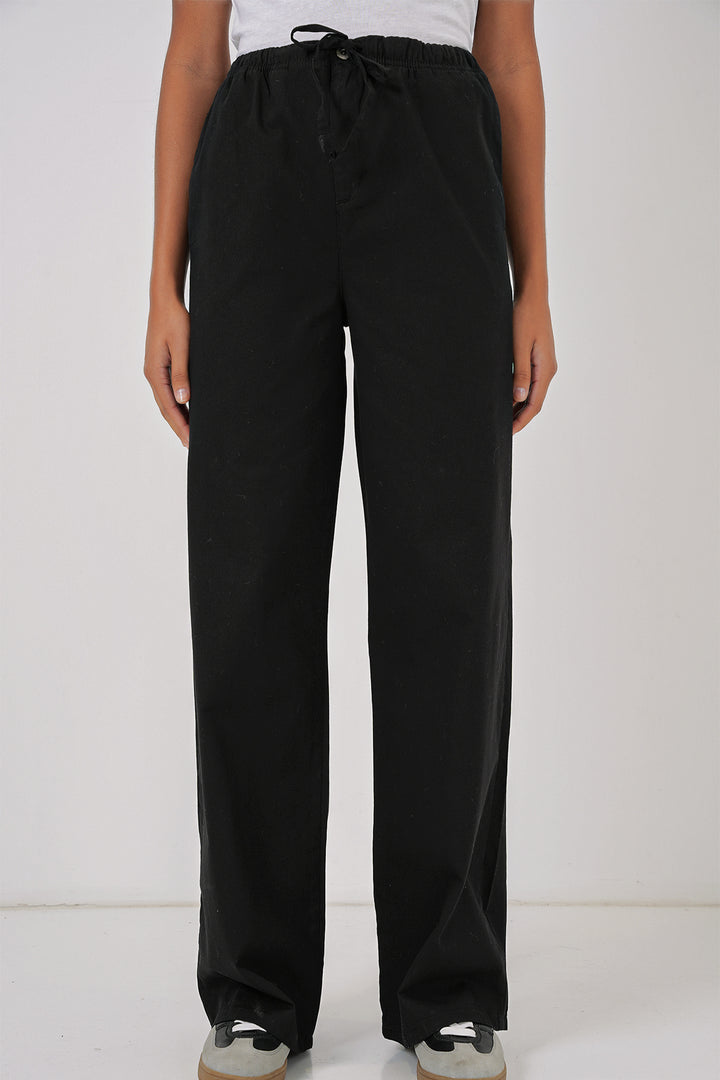 BGD Women Women's Wide Leg High Waisted Pants - Black - Ostend