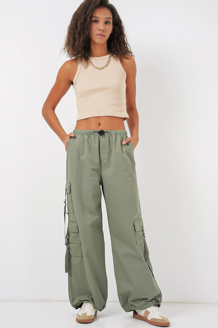 BGD Women Wide Leg Cargo Pants - Çağla - Kawartha Lakes