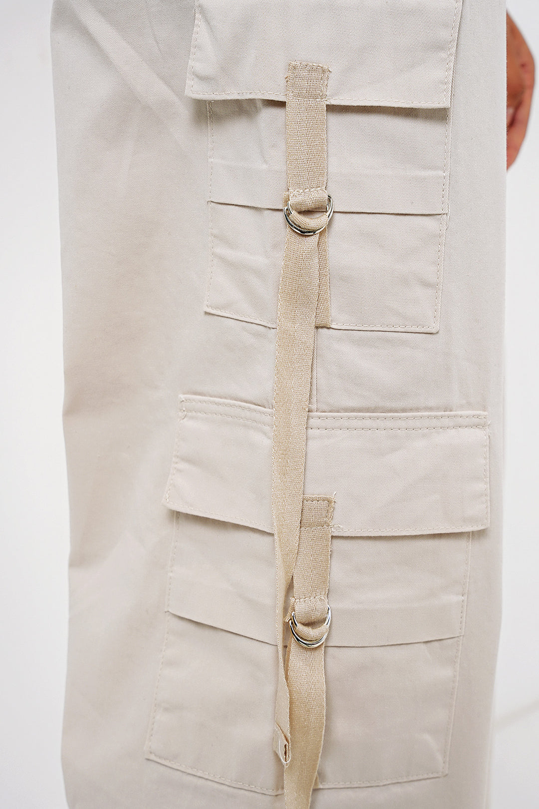 BGD Women Wide Leg Cargo Pants - Ecru - Agua Prieta