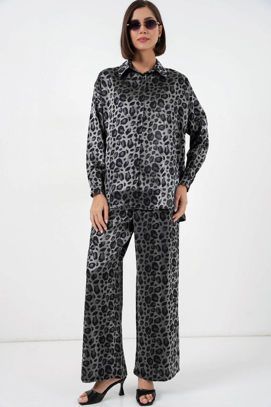 BGD Women Leopar Desenli Alt Üst Takım - Siyah - Tynaarlo