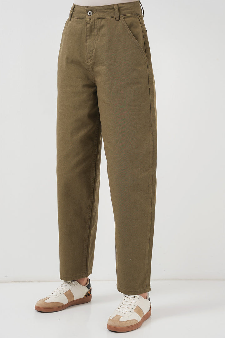 BGD Women High Waist Corduroy Pants - Khaki - Corbeil-Essonnes