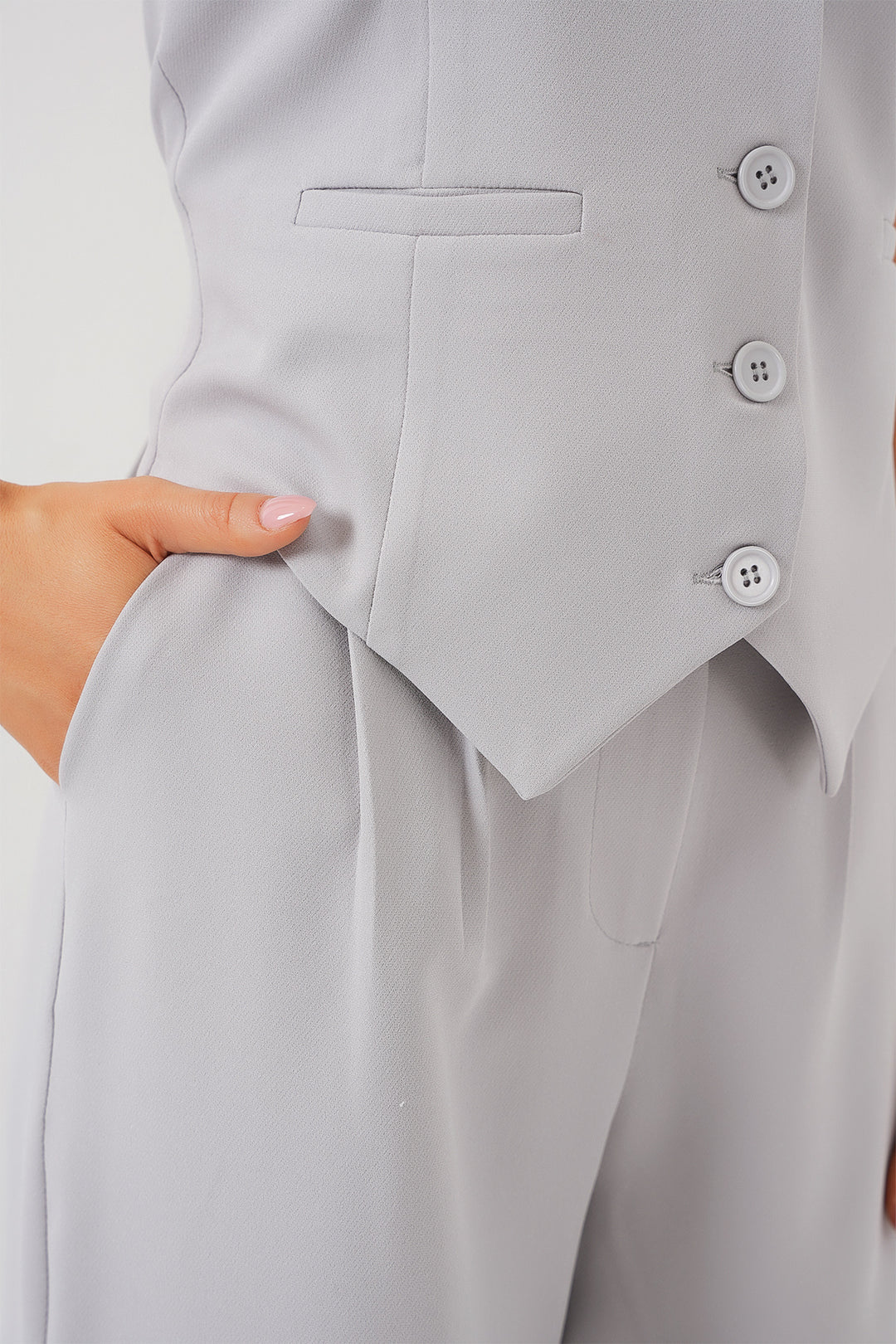 BGD Women Women's Vest Pants Suit - Gray - Glenview